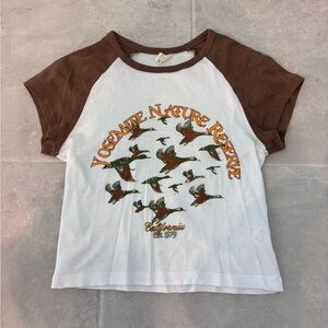 Urban Outfitters Brown & White Crop Top